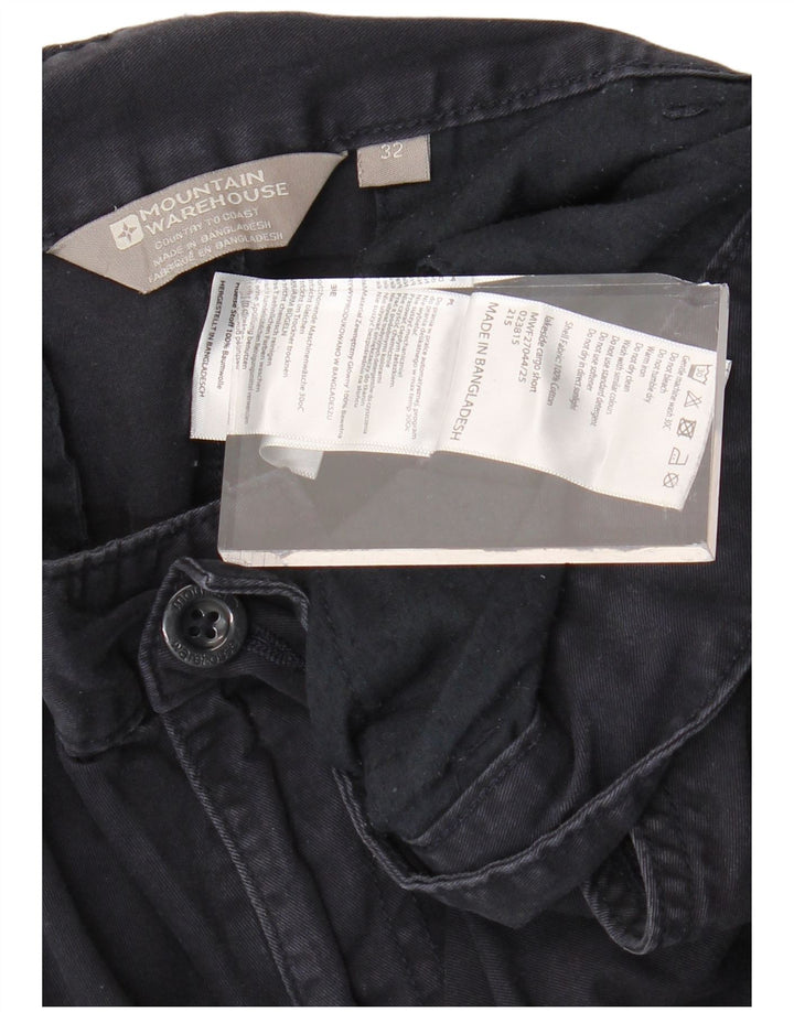 MOUNTAIN WAREHOUSE Mens Cargo Shorts W32 Medium Navy Blue Cotton