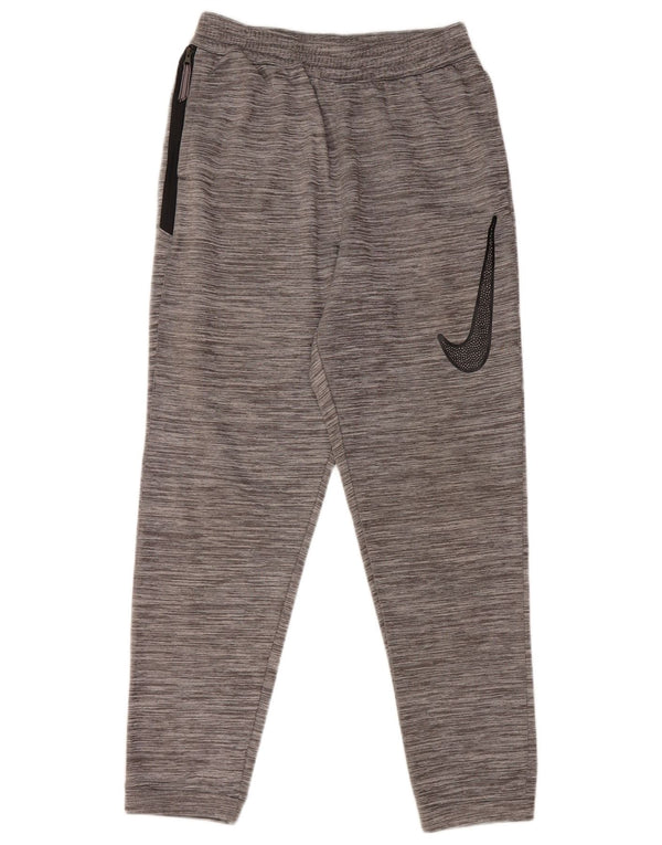 NIKE Boys Dri Fit Tracksuit Trousers Joggers 13-14 Years XL Grey Flecked