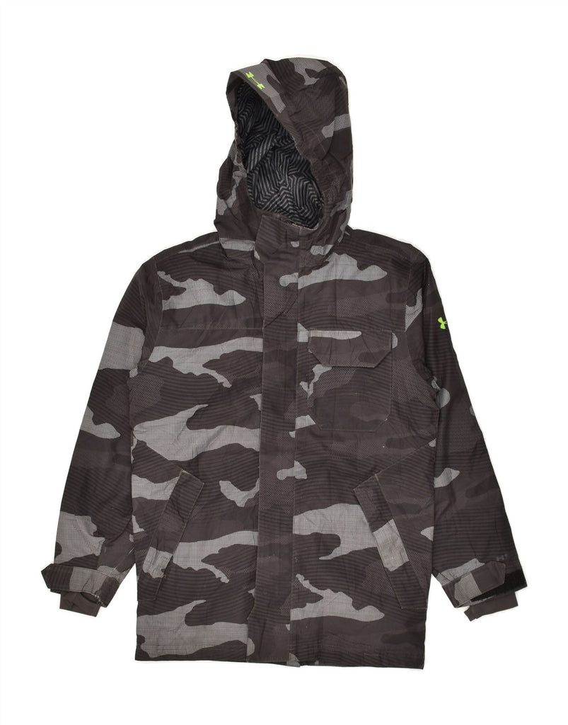 UNDER ARMOUR Boys Hooded Windbreaker Jacket 7-8 Years Grey Camouflage | Vintage Under Armour | Thrift | Second-Hand Under Armour | Used Clothing | Messina Hembry 