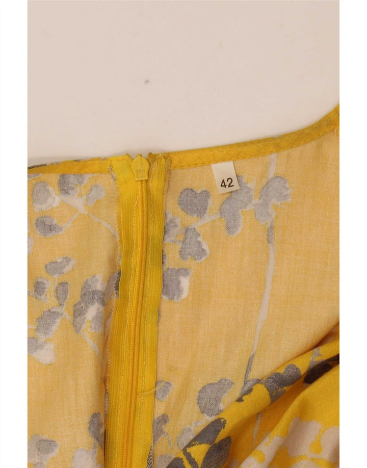 Vintage Womens Maxi Dress IT 44 Medium Yellow Floral