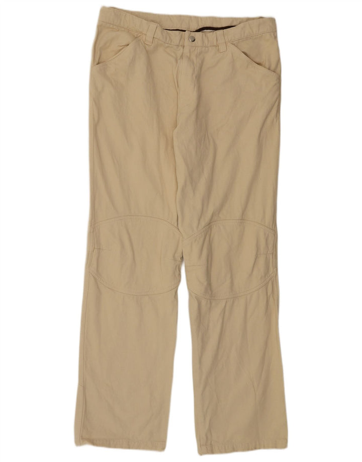 KAPPA Mens Graphic Straight Casual Trousers XL W38 L35 Beige Cotton