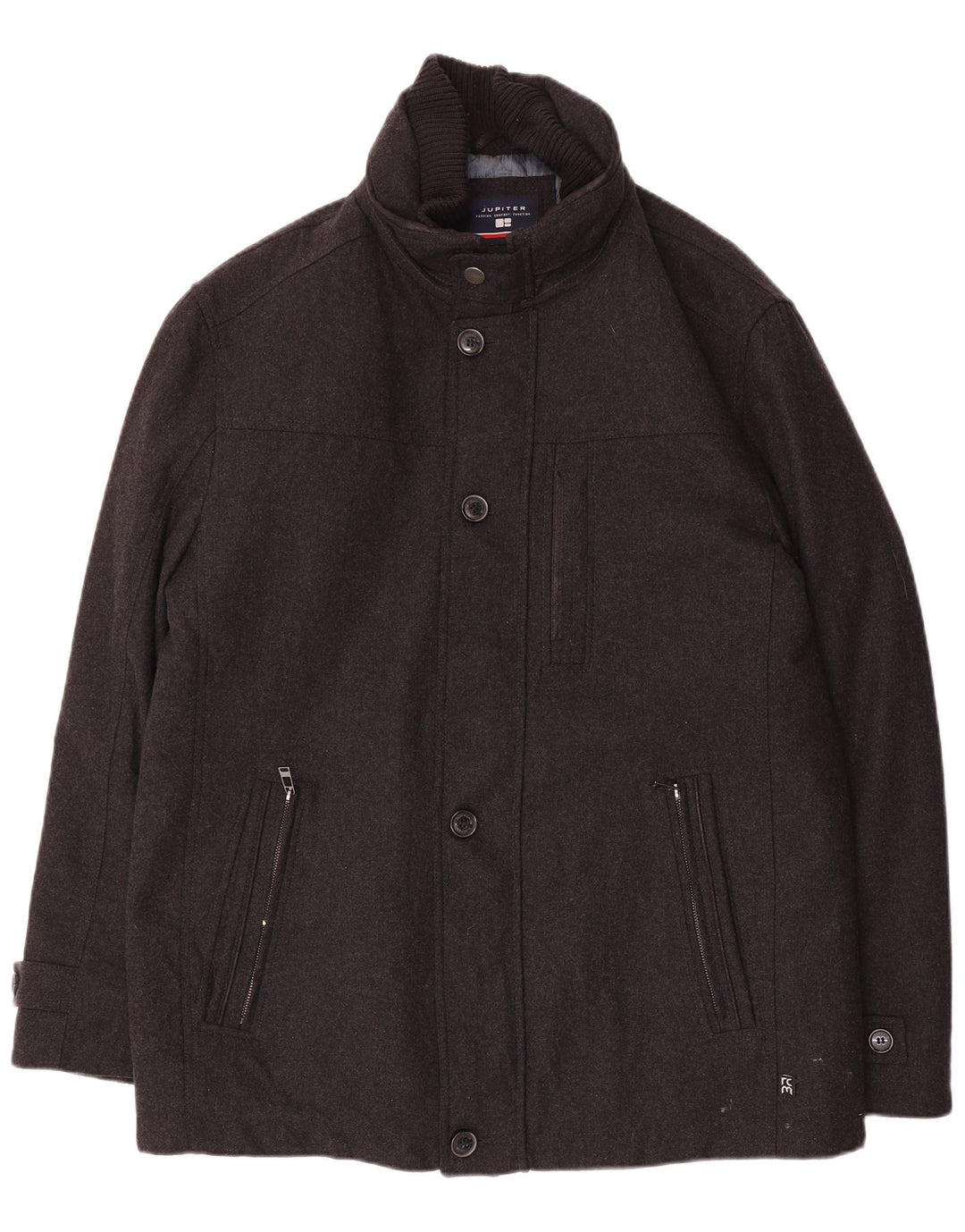 Jupiter Mens Overcoat UK 42 XL Grey Wool