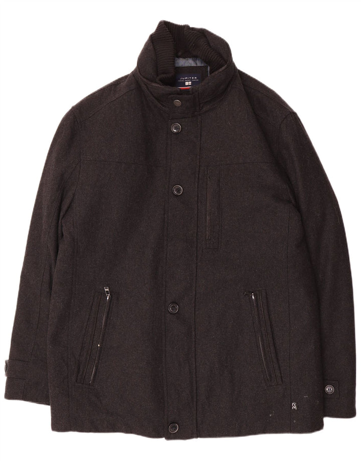 Jupiter Mens Overcoat UK 42 XL Grey Wool