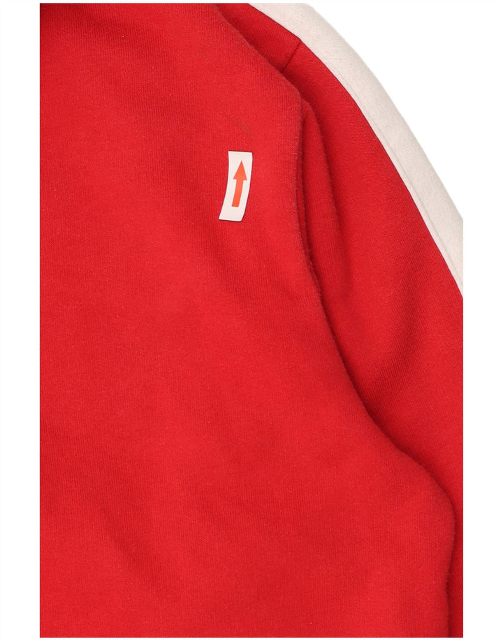 Nike Mens Graphic Hoodie Jumper Medium Red Colourblock Cotton