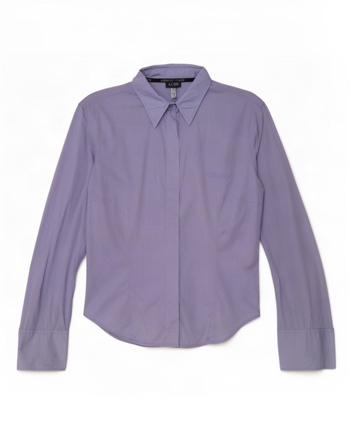 Armani Jeans Womens Shirt EU 42 Large Blue Cotton
