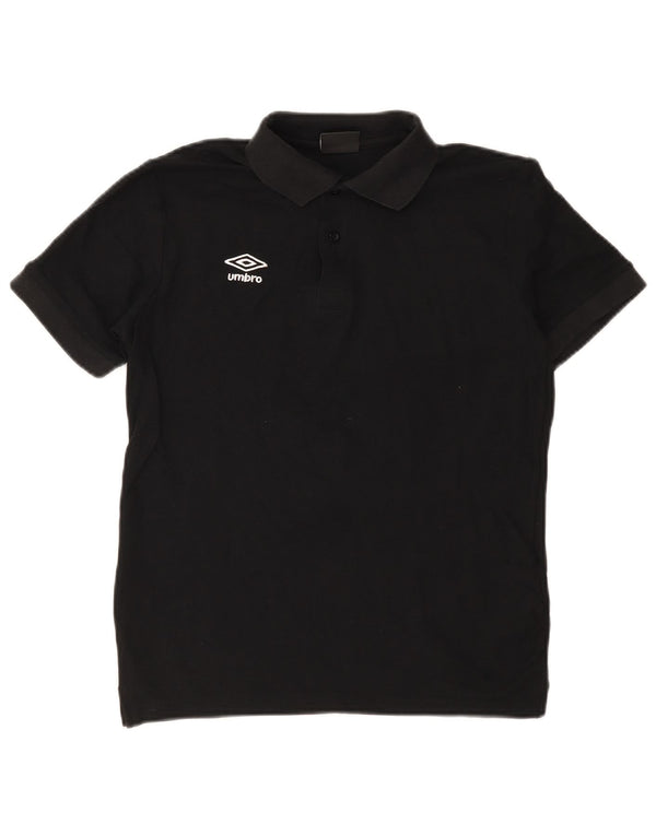 Umbro Mens Polo Shirt Small Black Cotton