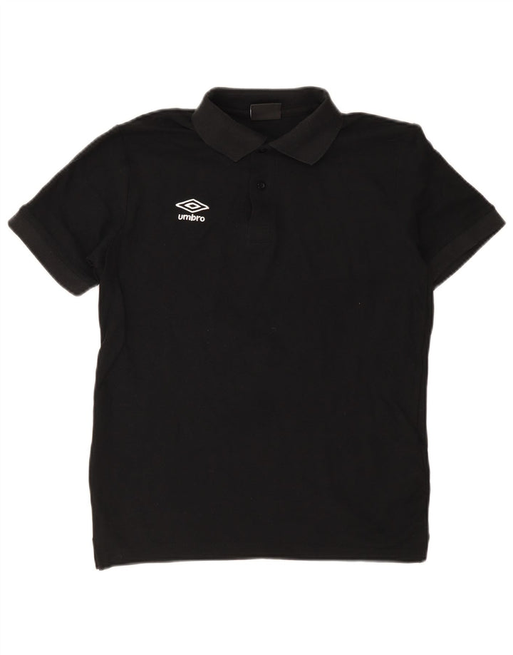 Umbro Mens Polo Shirt Small Black Cotton
