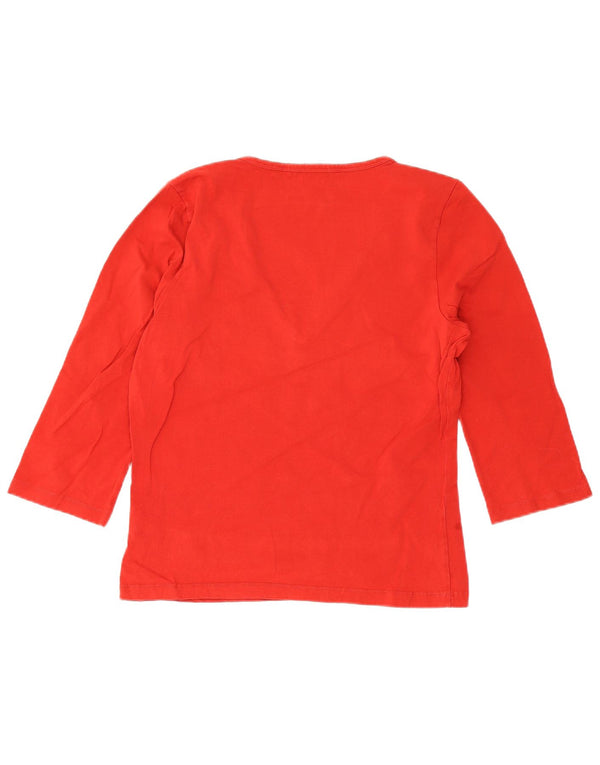 Tommy Hilfiger Womens Crop Top 3/4 Sleeve UK 14 Large Red Cotton