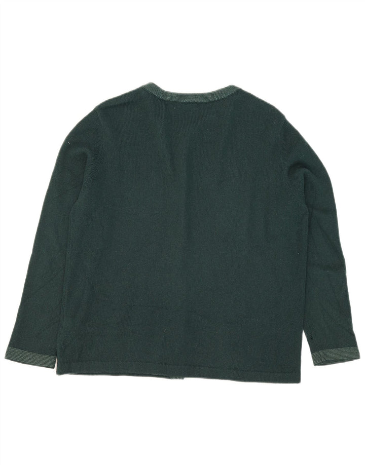 Marks & Spencer Womens Cardigan Sweater UK 16 Large Green Acrylic