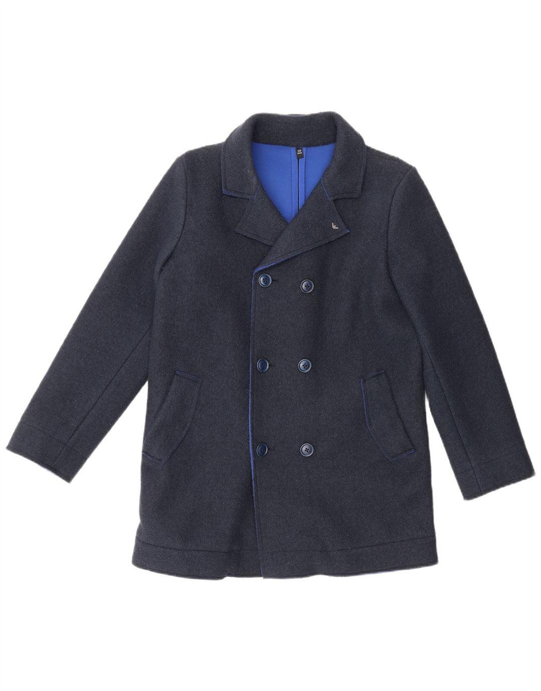 Armani Junior Boys Pea Coat 11-12 Years Navy Blue