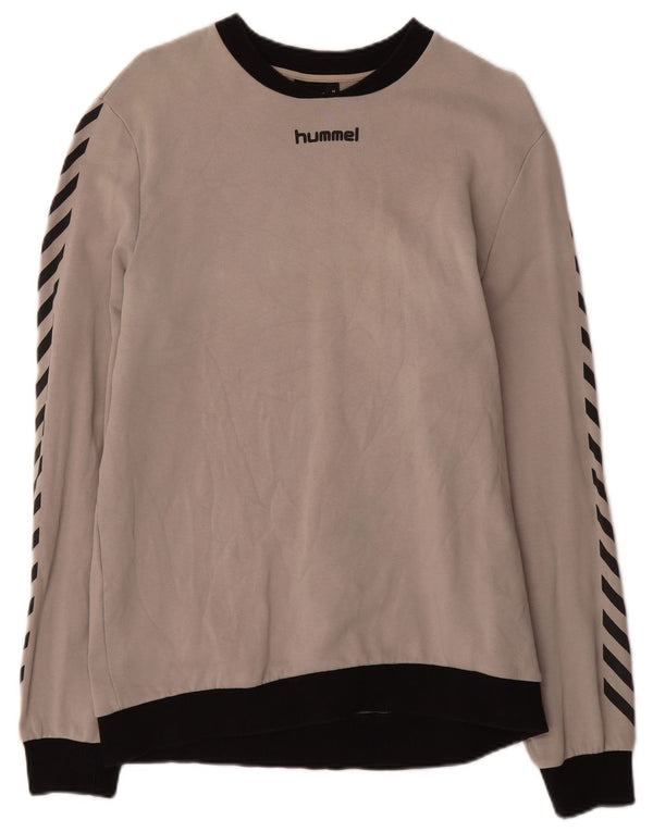 Hummel Mens Graphic Sweatshirt Jumper Medium Grey Colourblock Cotton