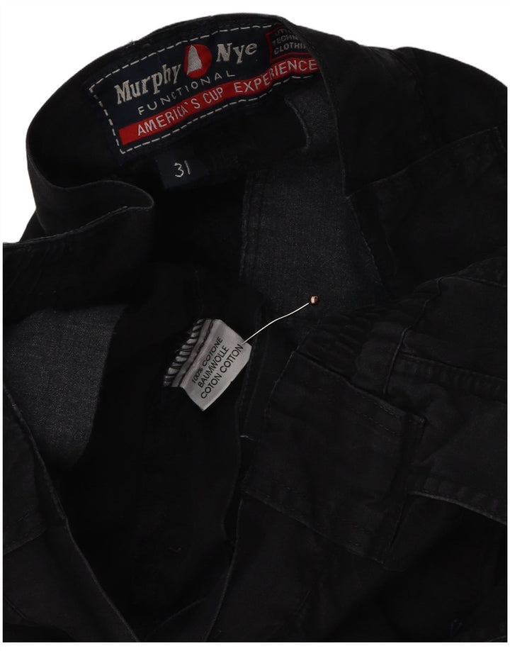 Murphy & Nye Mens Cargo Shorts W31 Medium Black Cotton