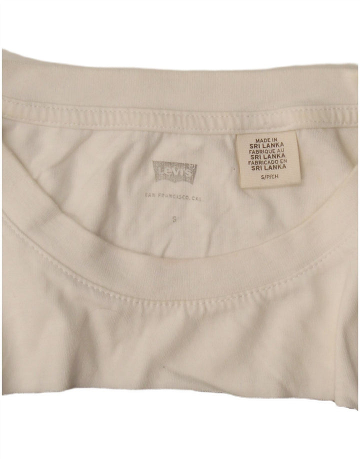 Levi's Womens Crop Graphic Vest Top UK 10 Small White