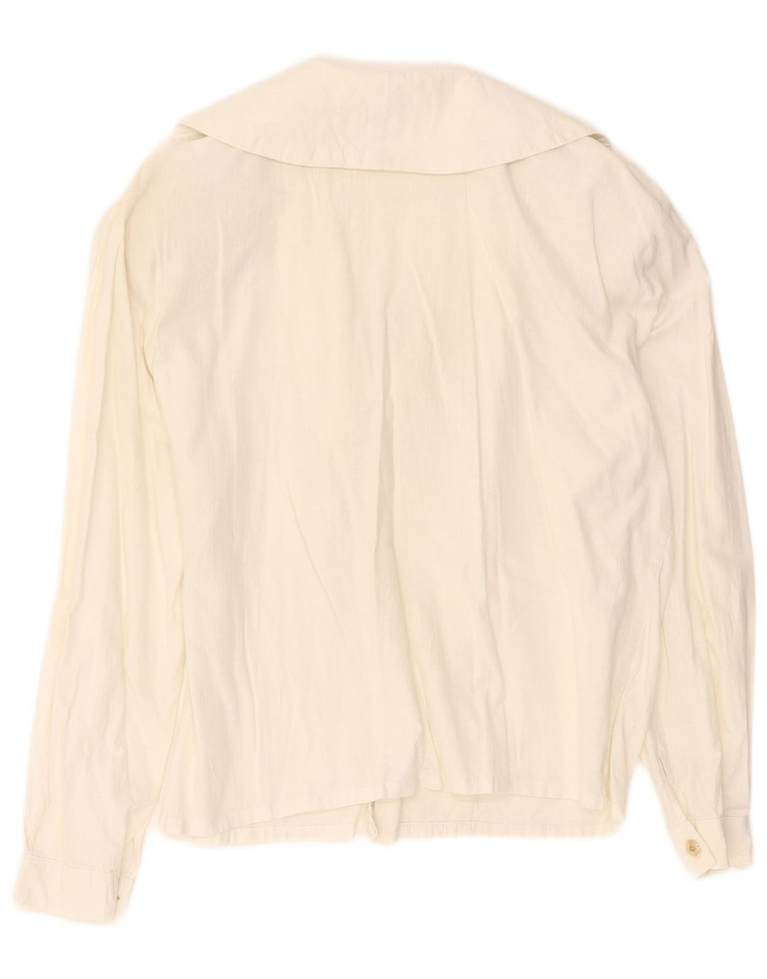 Vintage Womens Double Breasted Shirt Blouse UK 16 Large White