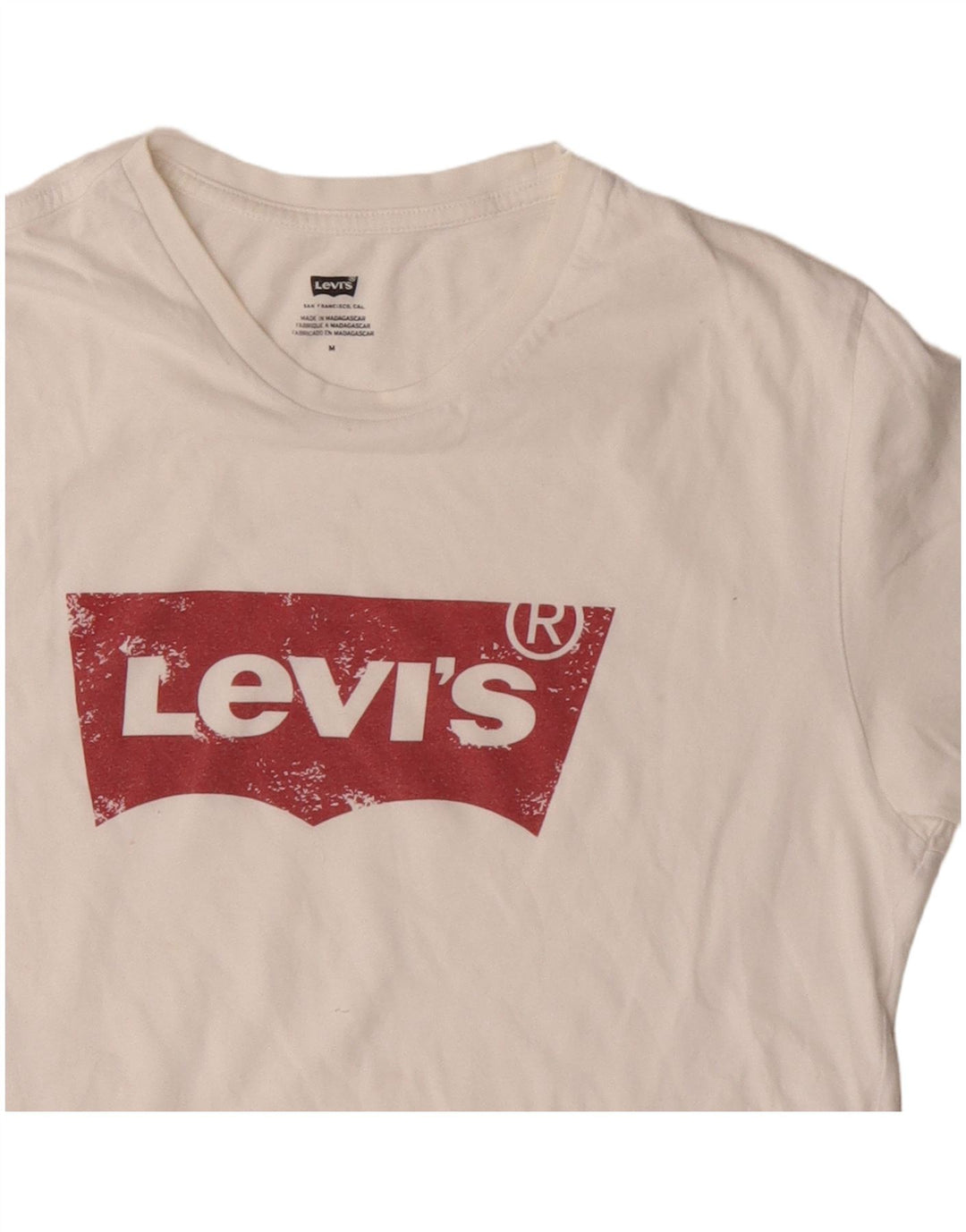Levi's Mens Graphic T-Shirt Top Medium White Cotton