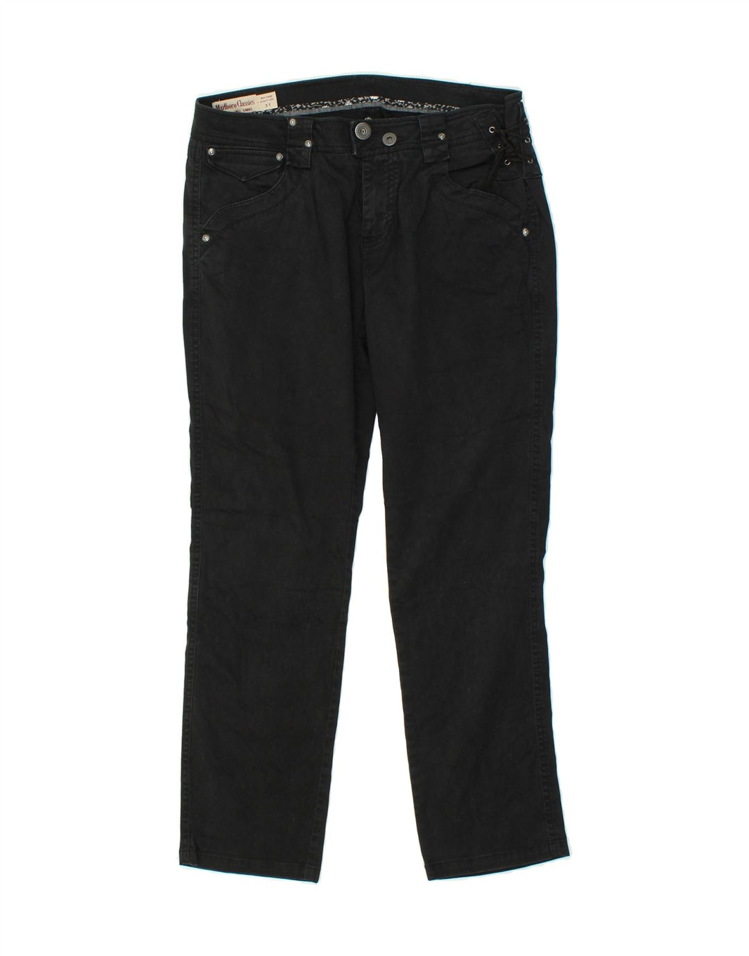 MARLBORO CLASSICS Womens Straight Casual Trousers W31 L28 Black Vintage Marlboro Classics and Second-Hand Marlboro Classics from Messina Hembry 