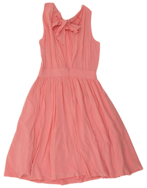 Benetton Womens Halter Dress UK 10 Small Pink Viscose
