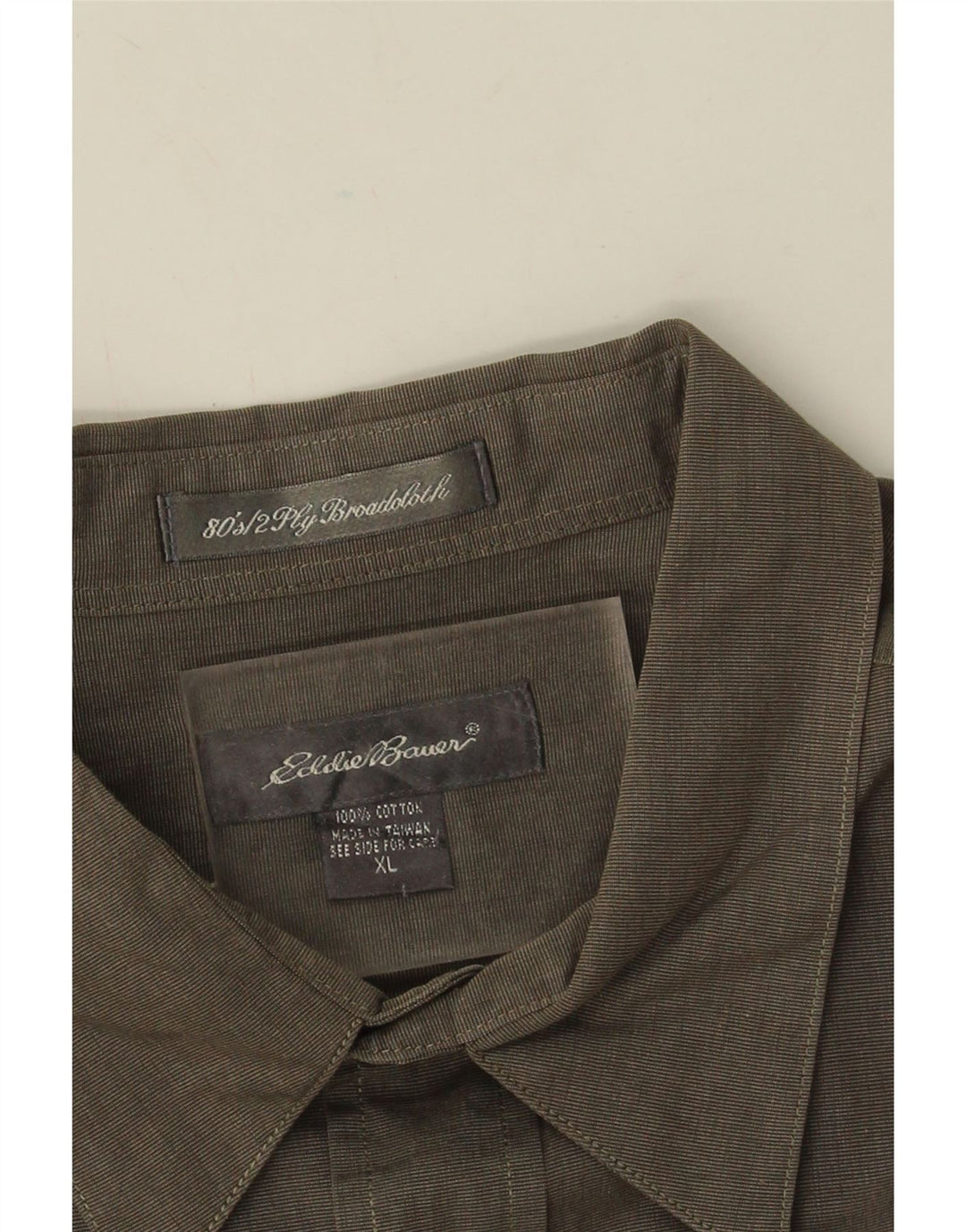Eddie Bauer Mens Shirt XL Khaki Cotton