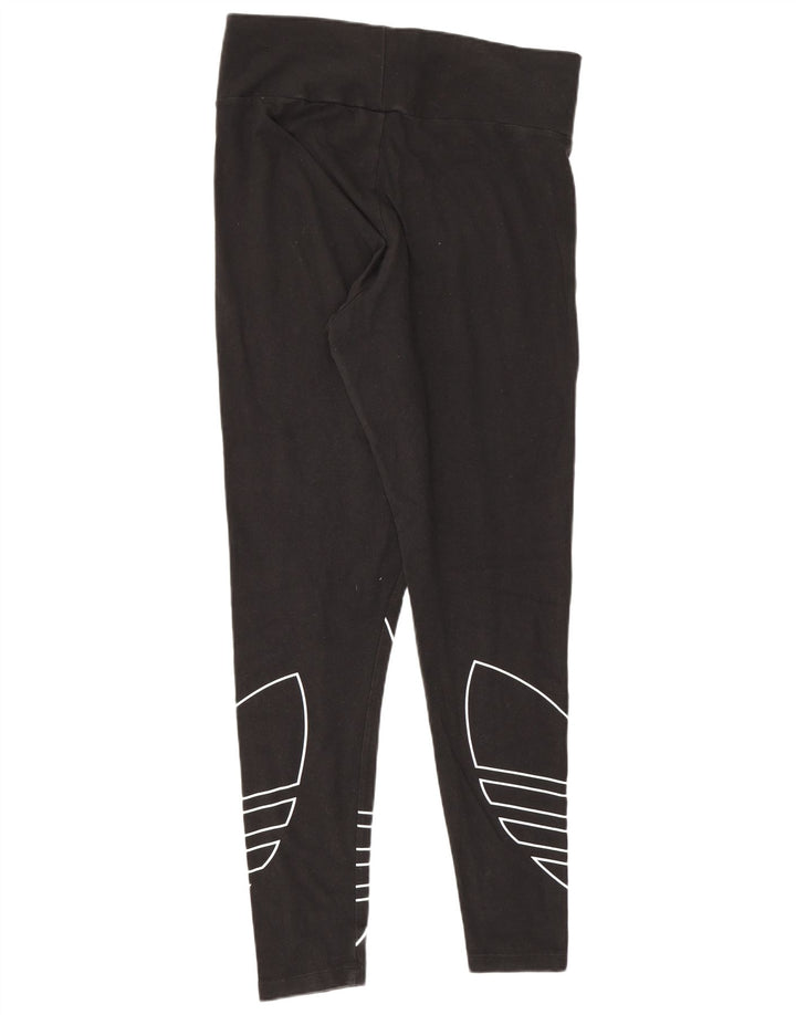 Adidas Womens Graphic Leggings UK 16 Large Black Cotton