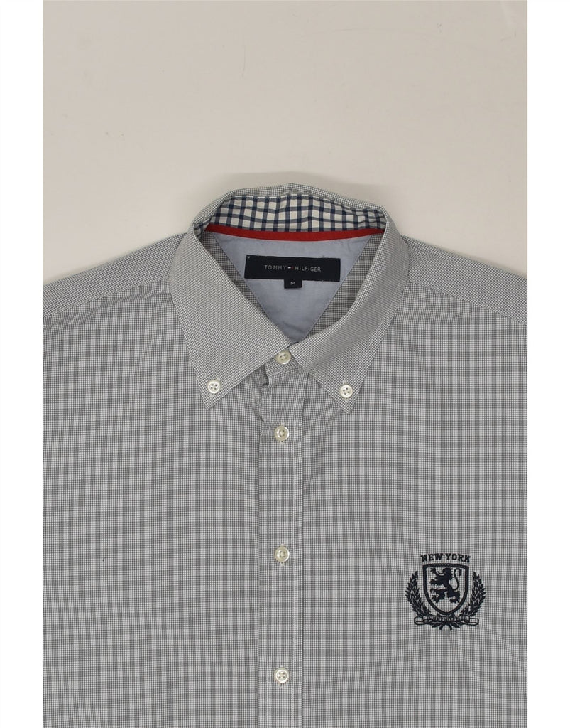 TOMMY HILFIGER Mens Shirt Medium Grey Check Cotton | Vintage Tommy Hilfiger | Thrift | Second-Hand Tommy Hilfiger | Used Clothing | Messina Hembry 