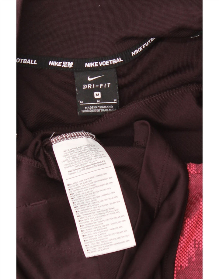 Nike Mens Dri Fit Tracksuit Top Jacket Medium Maroon Geometric Polyester