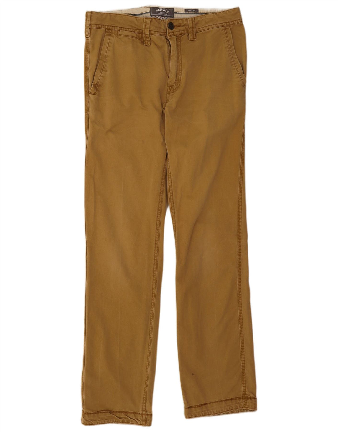 Fat Face Mens Straight Chino Trousers W30 L31 Khaki Cotton