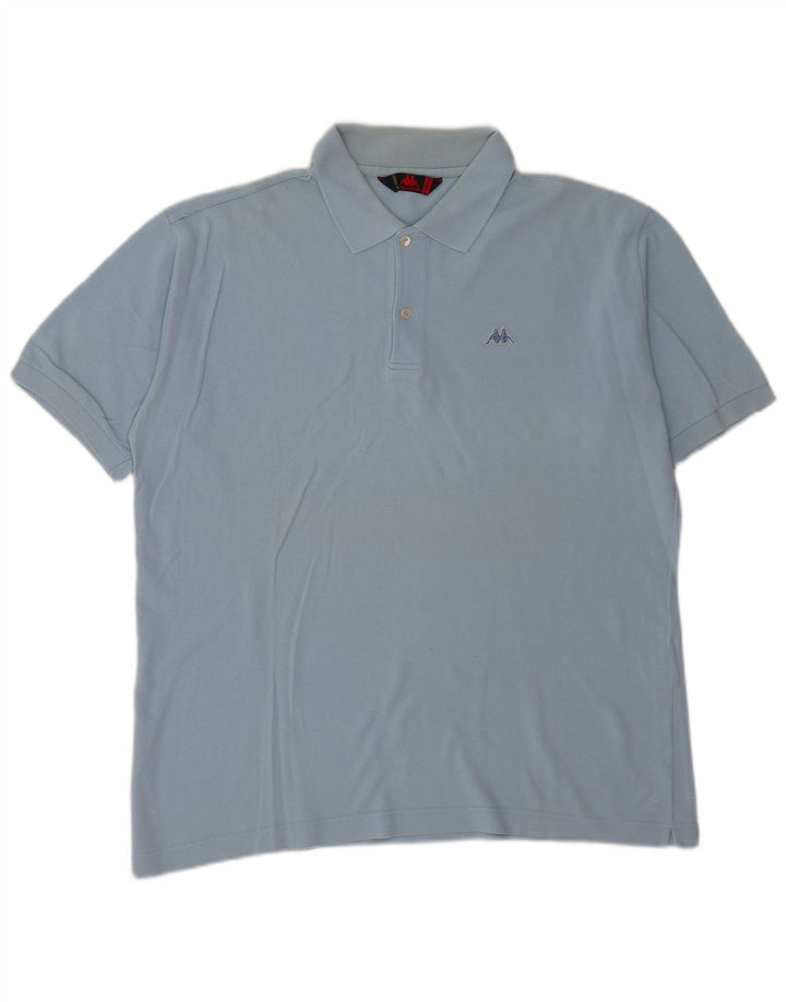 Kappa Mens Polo Shirt Large Blue Cotton