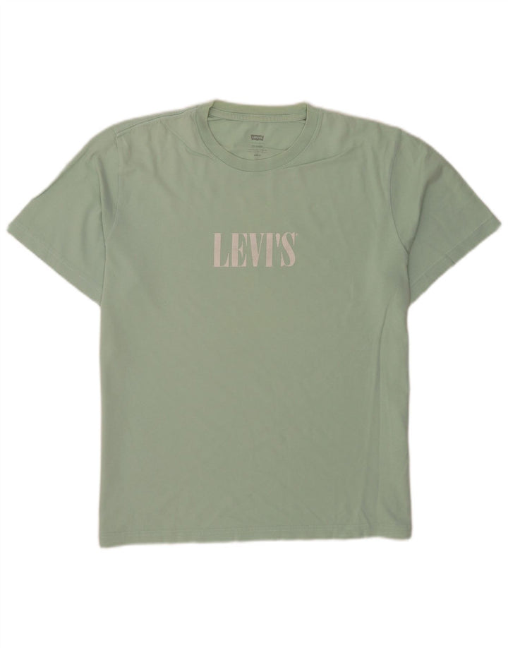 Levi's Mens Relaxed Fit Graphic T-Shirt Top Medium Green Cotton