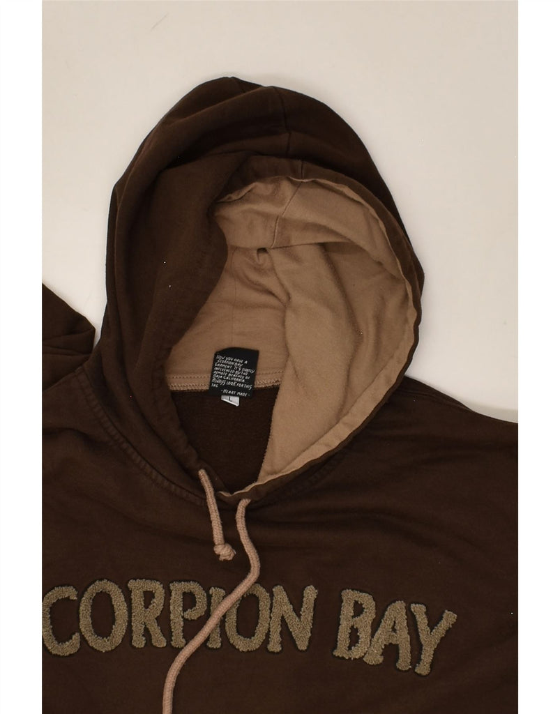 SCORPION BAY Mens Graphic Hoodie Jumper Large Brown Cotton | Vintage Scorpion Bay | Thrift | Second-Hand Scorpion Bay | Used Clothing | Messina Hembry 