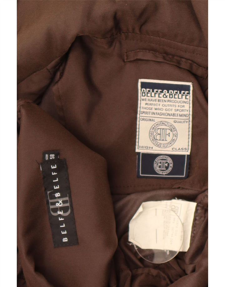 Belfe & Belfe Mens Hooded Parka Jacket IT 58 4XL Brown Polyamide