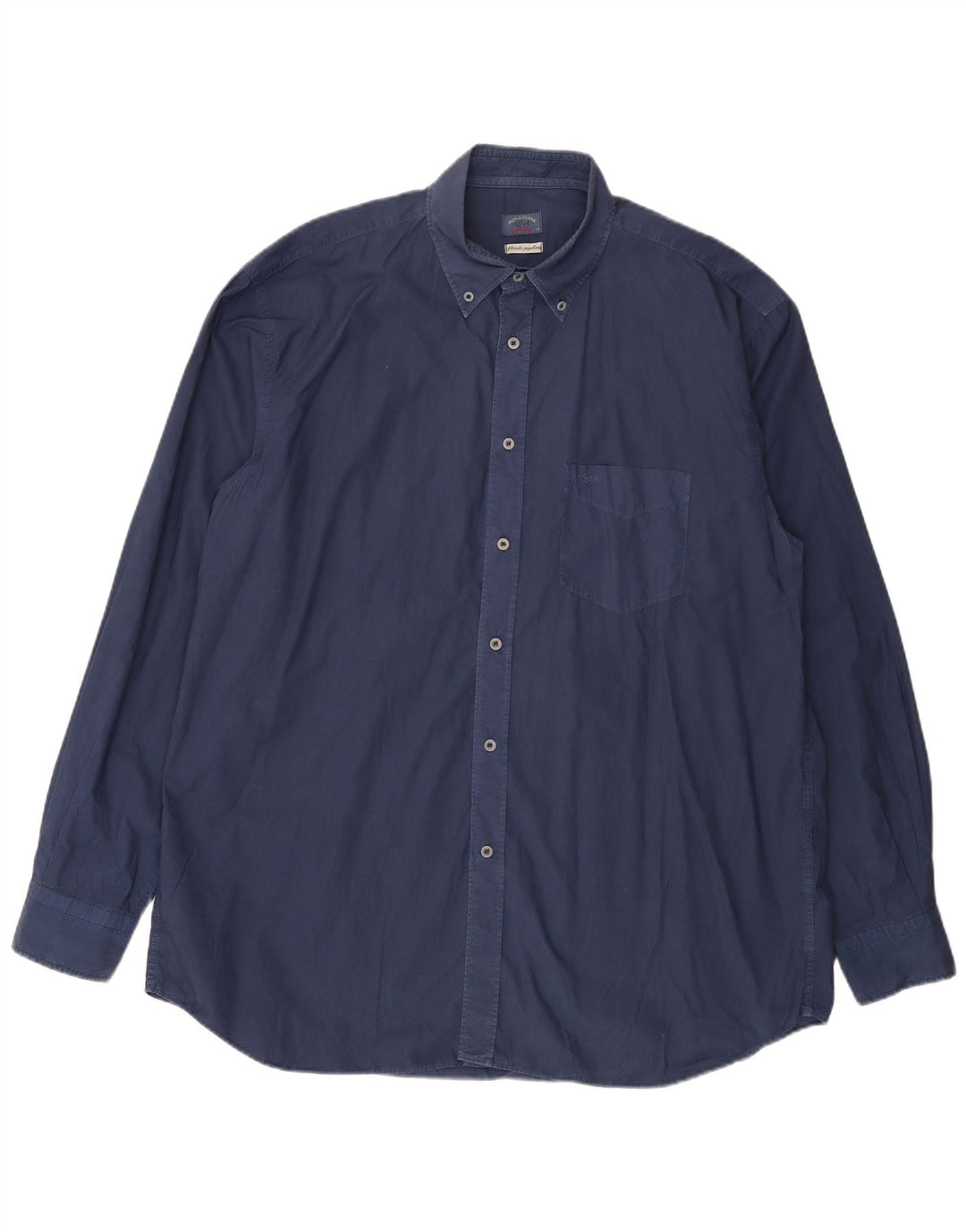 PAUL & SHARK Mens Shirt Size 46 2XL Navy Blue