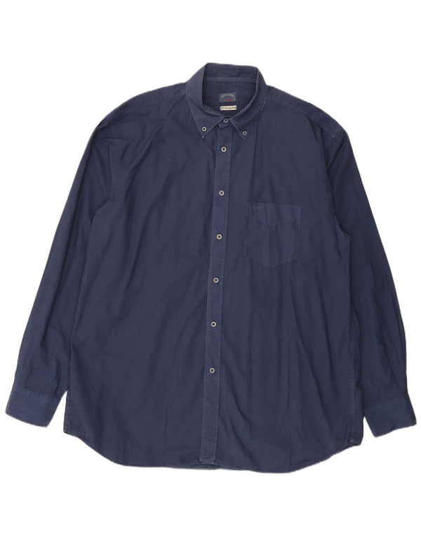 PAUL & SHARK Mens Shirt Size 46 2XL Navy Blue