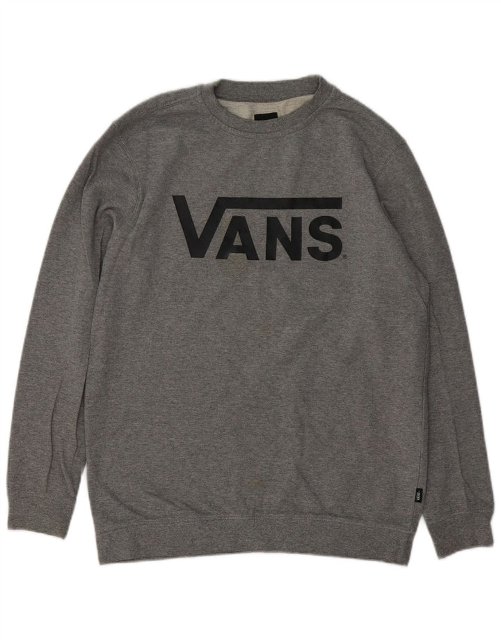 Vans Womens Graphic Sweatshirt Jumper UK 18 XL Grey Cotton