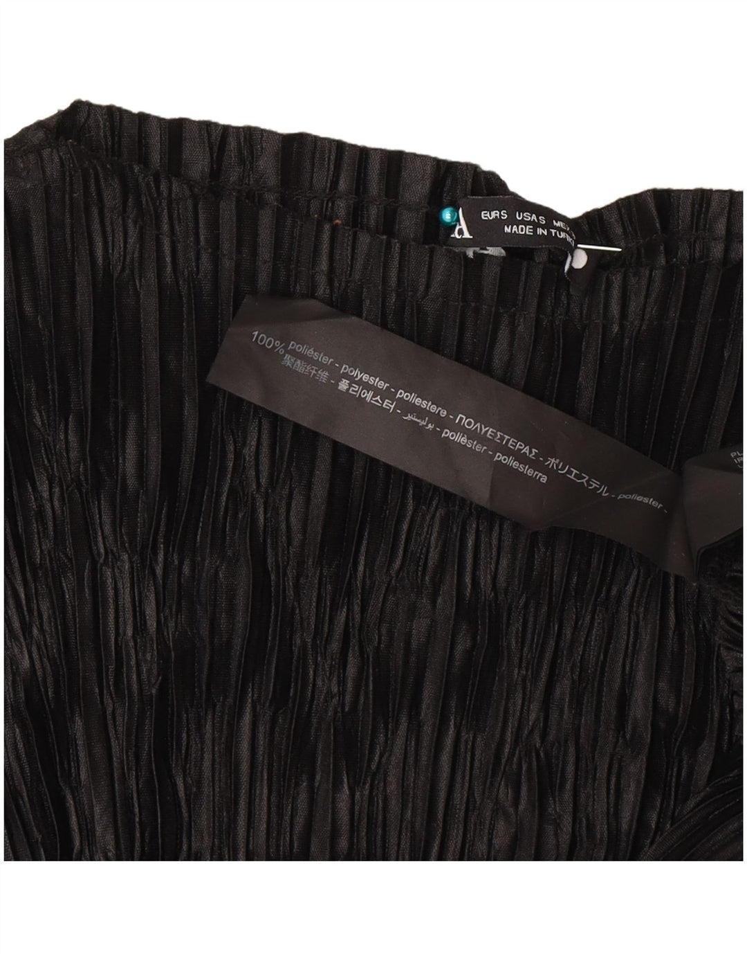 Zara Womens Blouse Top UK 10 Small Black Striped Polyester