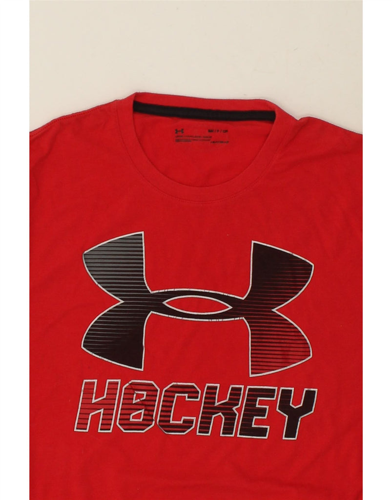 UNDER ARMOUR Mens Heat Gear Graphic T-Shirt Top Small Red | Vintage Under Armour | Thrift | Second-Hand Under Armour | Used Clothing | Messina Hembry 