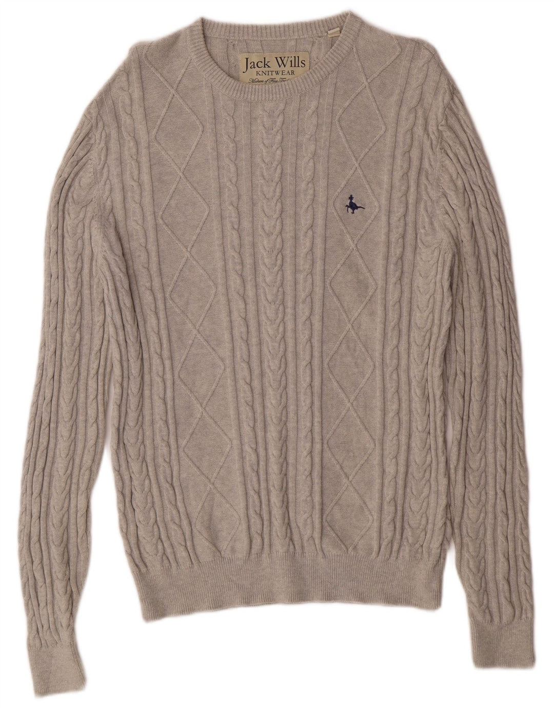 Jack Wills Mens Crew Neck Jumper Sweater Medium Grey Cotton Classic