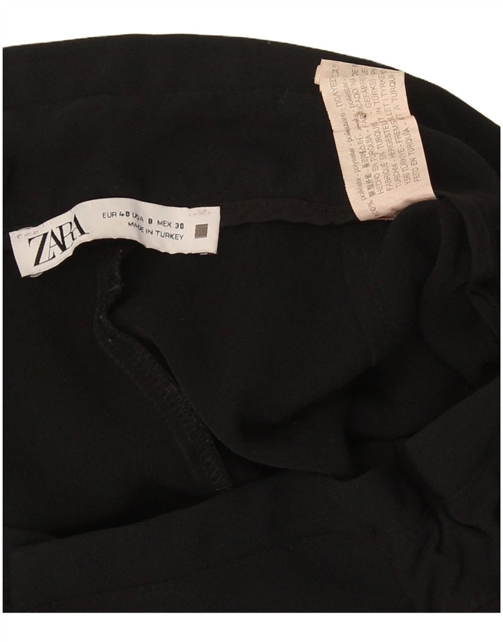 Zara Womens Pegged Cropped Trousers EU 40 Medium W30 L25 Black Polyester