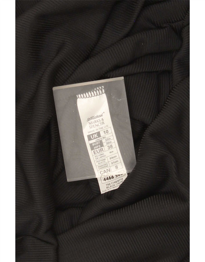 Marks & Spencer Womens Maxi Dress UK 10 Small Black Nylon