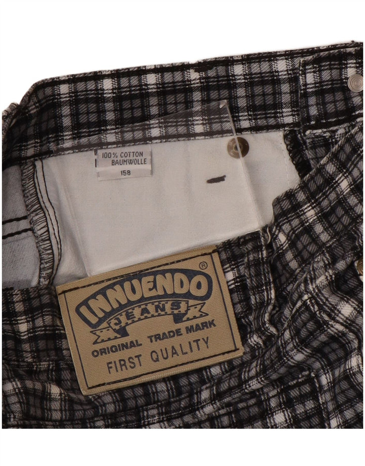 VINTAGE Boys Straight Casual Trousers 12-13 Years W24 L28 Grey Check