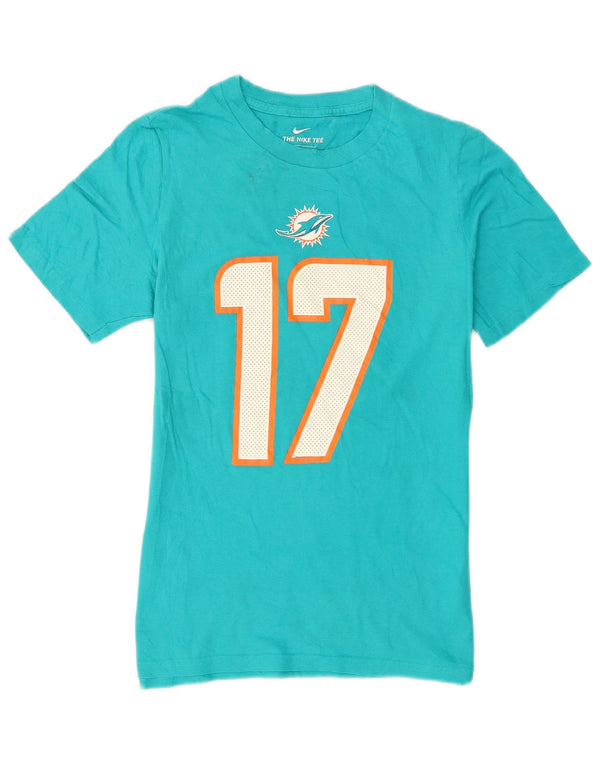 Nike Womens Miami Dolphins Graphic T-Shirt Top UK 14 Large Turquoise Cotton