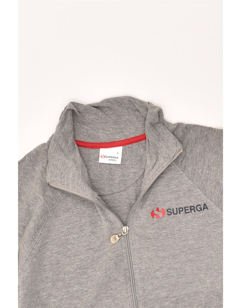 SUPERGA Mens Tracksuit Top Jacket Large Grey Cotton | Vintage Superga | Thrift | Second-Hand Superga | Used Clothing | Messina Hembry 