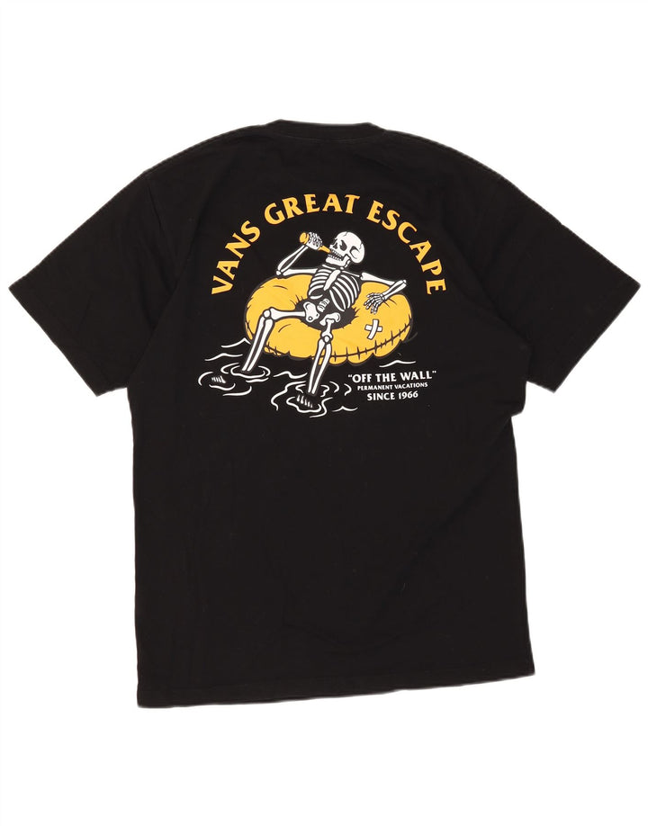 VANS Mens Classic Fit Graphic T-Shirt Top Medium Black Cotton