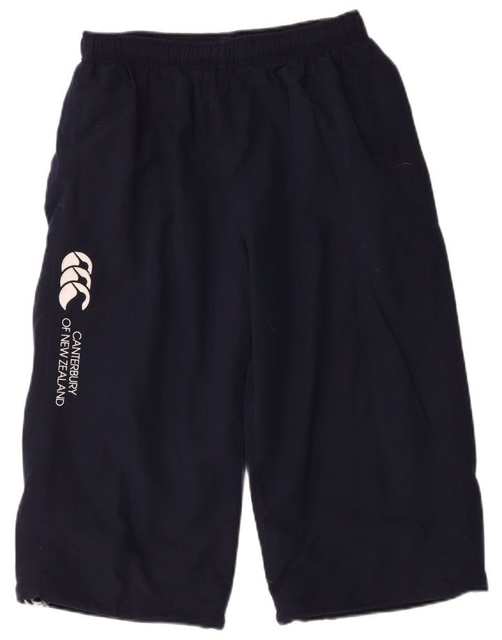 Canterbury Mens Graphic Bermuda Sport Shorts Medium Navy Blue Polyester