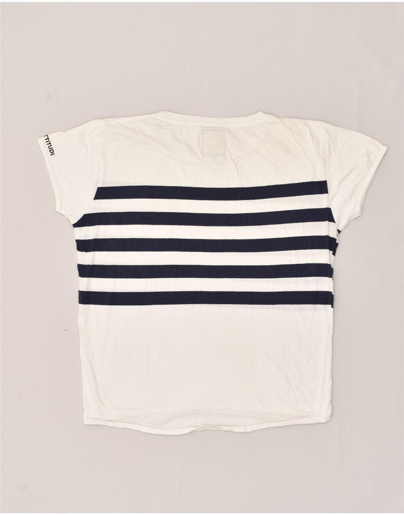 JACK & JONES Mens T-Shirt Top Medium White Striped Cotton | Vintage Jack & Jones | Thrift | Second-Hand Jack & Jones | Used Clothing | Messina Hembry 