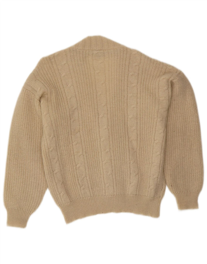 Belfe Mens Cardigan Sweater Medium Off White