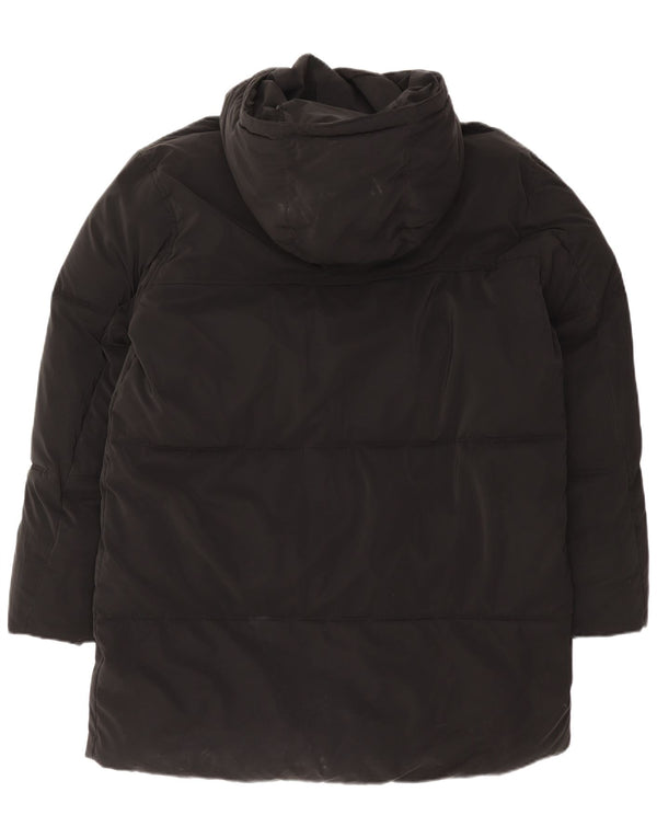 Zara Mens Hooded Padded Coat UK 38 Medium Black