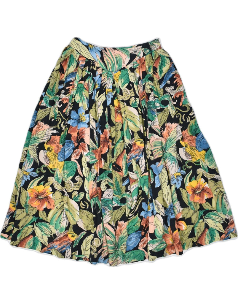 VINTAGE Womens Flared Skirt IT 38 XS W24 Multicoloured Floral Viscose | Vintage | Thrift | Second-Hand | Used Clothing | Messina Hembry 