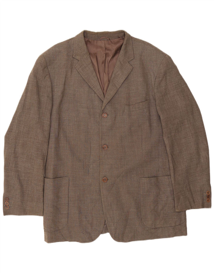Massimo Dutti Mens 3 Button Blazer Jacket EU 46 Small Grey Wool