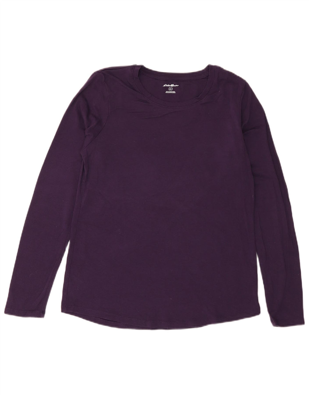 Eddie Bauer Womens Top Long Sleeve UK 14 Large Purple Cotton