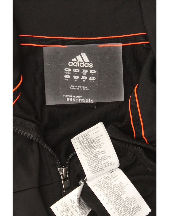 Adidas Mens Tracksuit Top Jacket UK 36/38 Small Black Polyester
